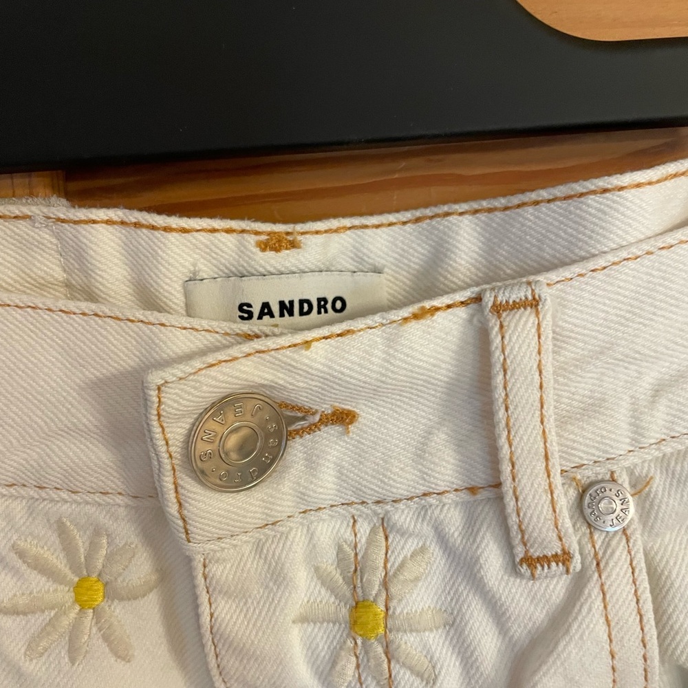 Sandro Off- White Patterned Jeans - image 3